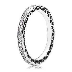 Pandora Sparkle & Hearts Eternity Ring Size 11